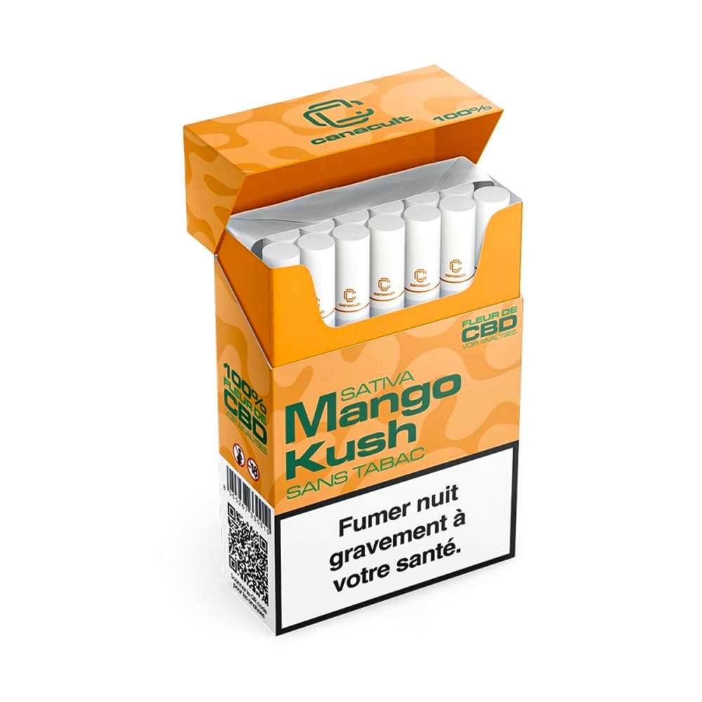 Paquet de 20 cigarettes CBD Mango Kush