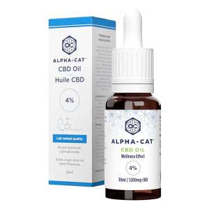 7leaves, vente en ligne de Huile 4% CBD - flacon Alpha Cat 10ml